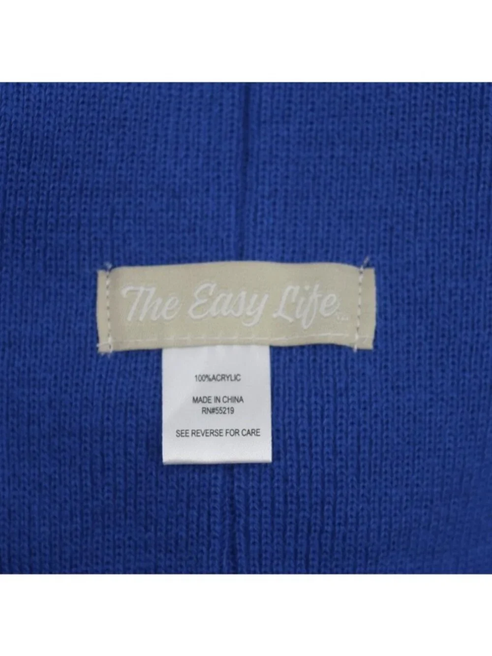 The Easy Life Knit Beanie Hat Gloves Set Royal Blue Winter Warm Unisex New L XL